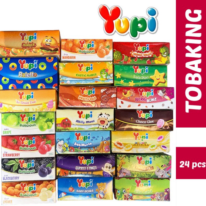 

KODE PRODUK QBGM3479 Yupi Permen Jelly Box isi 24 Burger Bolicious Marshmallow Dino Bear