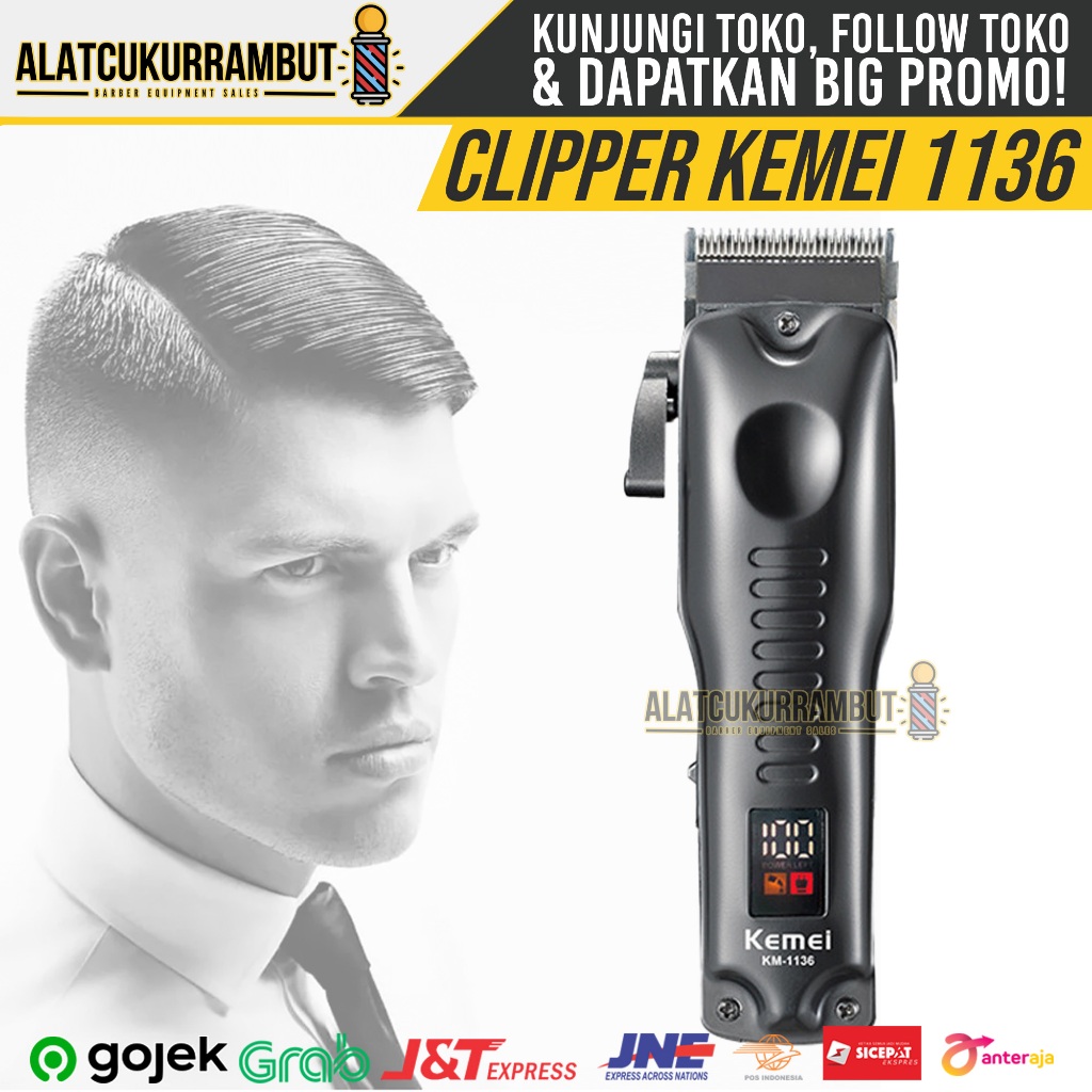 KEMEI 1136 Alat Cukur Rambut Mesin Cukur Rambut Hair Clipper Kemei