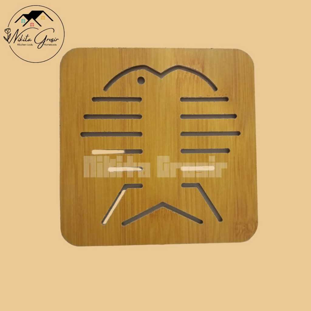Tatakan Kayu / Tatakan Kayu Motif Kotak Besar