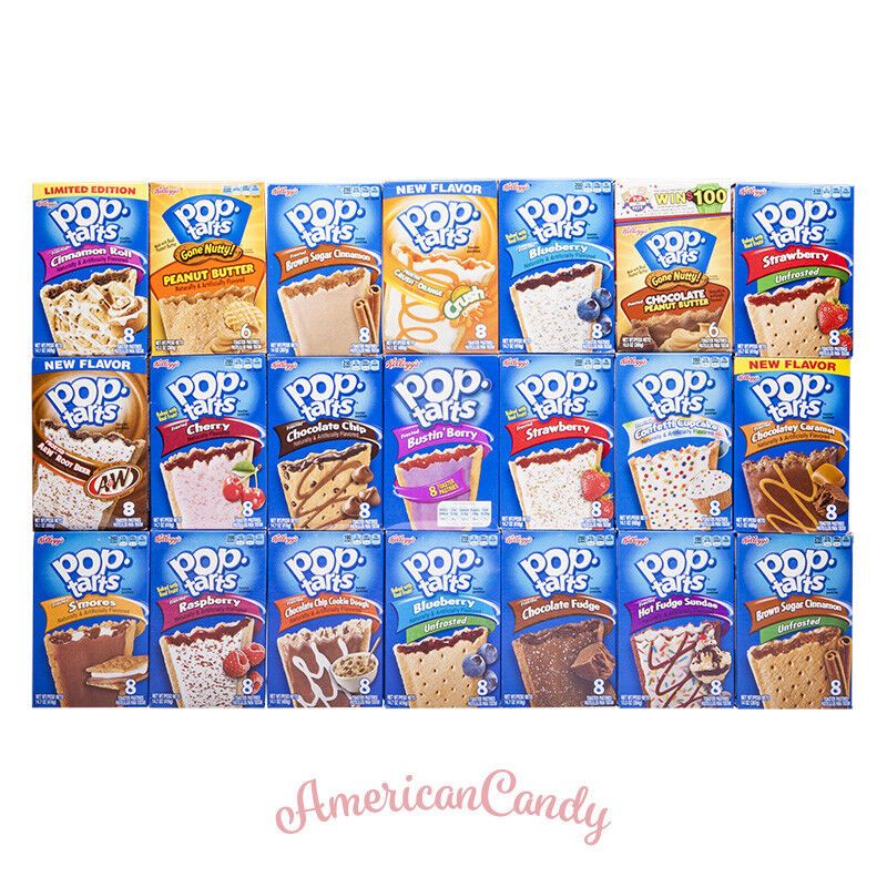 

Pop Tarts Poptart Poptarts Kelloggs Kellogg Kellogg's Smores S'mores Froot Loops Frosted 384gr Snack Toaster Pastry Pastries Pastri Import Usa Cookies N Creme Cherry Melted Cream Belgian White Hot Chocolate Choco Chip Fudge Strawberry Blueberry Tart Soft