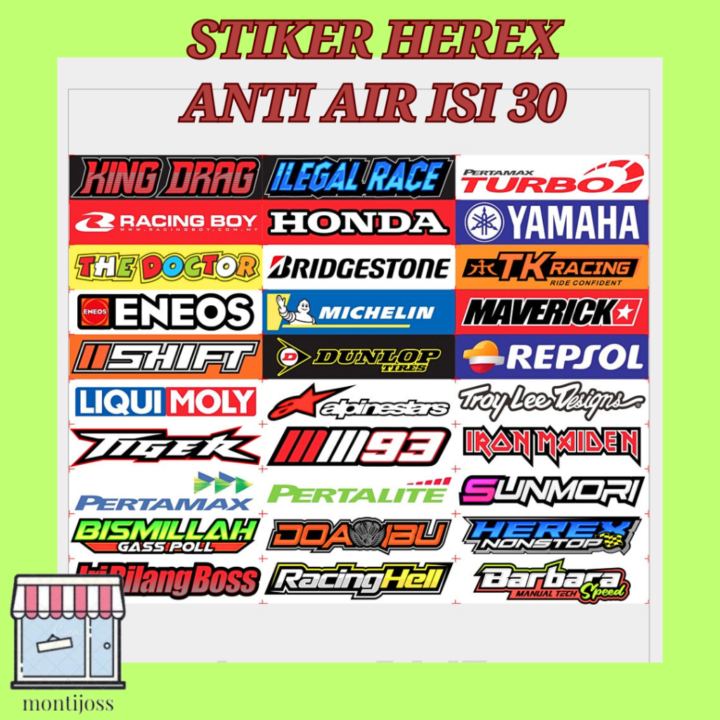 Stiker Herex Anti Air Vynil Racing Pack Isi 30 - King Drag