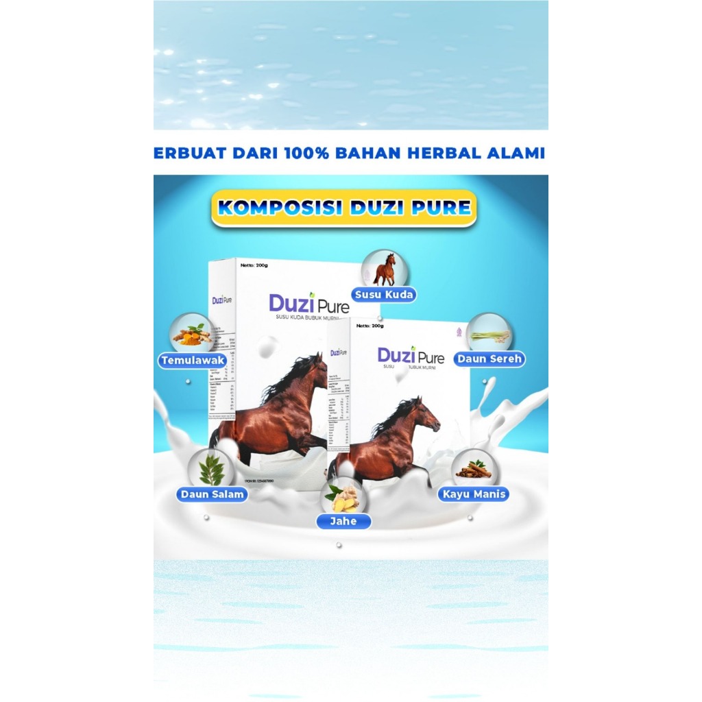 

Duzi Pure Susu Kuda Murni 100% Original