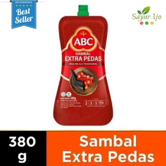 

ABC Saus Sambal Extra Pedas 380 ML / Pouch Chili Sauce Cabai Saos Cabe Bumbu Rempah Dapur Masak Instant