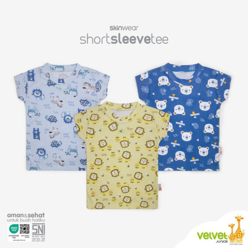 Kaos Oblong Pendek TANGAN PINTAR Tipis Rib Bayi Anak Velvet Junior