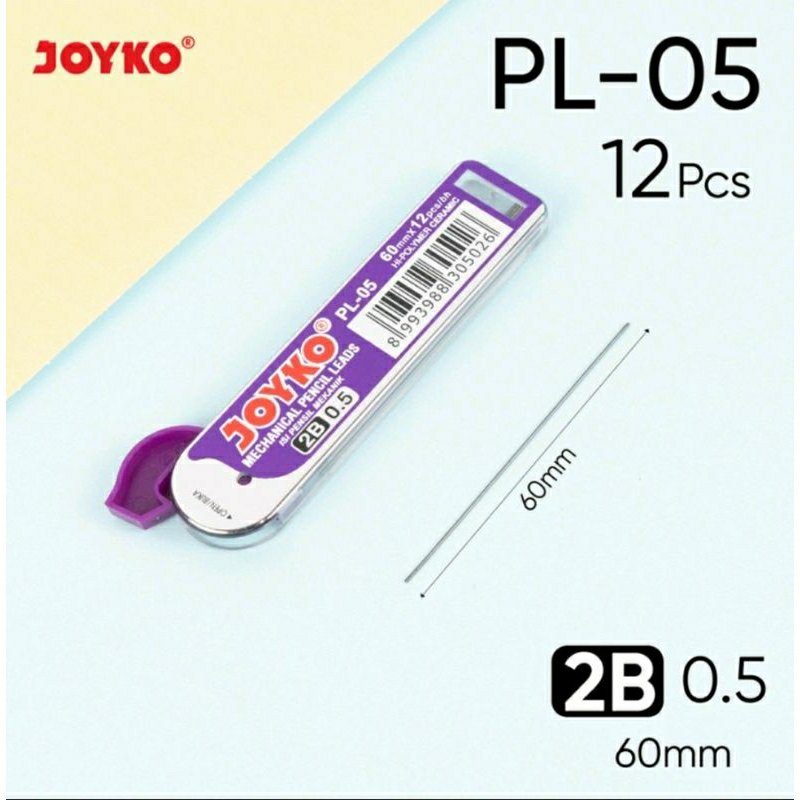 

Isi Pensil Mekanik Joyko PL-05 /Pencil Lead / 2B / 0.5 mm Per Tube