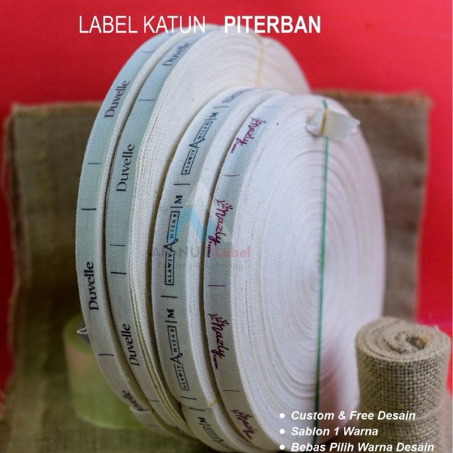 Label baju custom (1roll 45yard) Merk baju custom FREE DESIGN