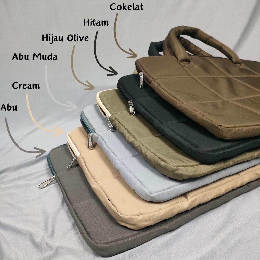 PREMIUM AYAPIR Tas laptop puffy totebag softcase laptop jinjing pria wanita PREMIUM