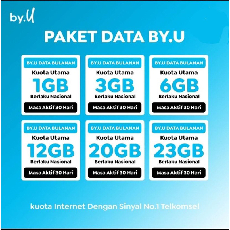 isi Ulang Paket Internet Telkomsel ByU Bulanan Bisa Untuk Nasional