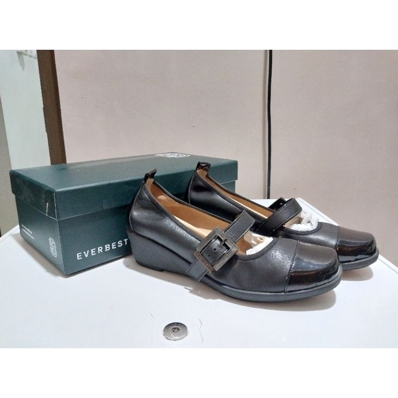 Sepatu Wedges Wanita Janae Everbest Black 37 Second