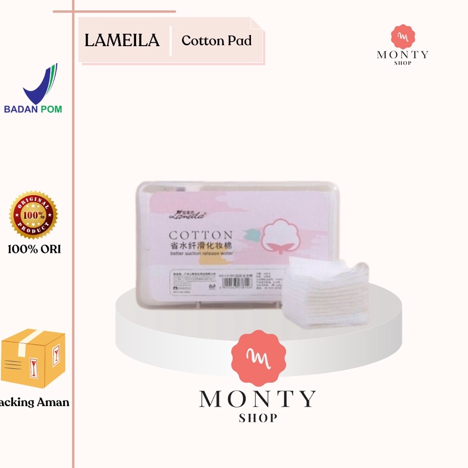 LAMEILA COTTON PAD 1 ORIGINAL Kapas Toner  Super Soft Cotton Pad Kapas Wajah Tipis isi 1pcs Kapas Ti