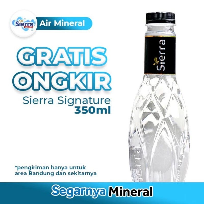 

SIERRA Premium Bottle Air Minum Signature 350ml isi 24 Botol / Air Mineral Kemasan MAKSIMAL 2 DUS KHUSUS INSTANT GOJEK dan GRAB Bandung