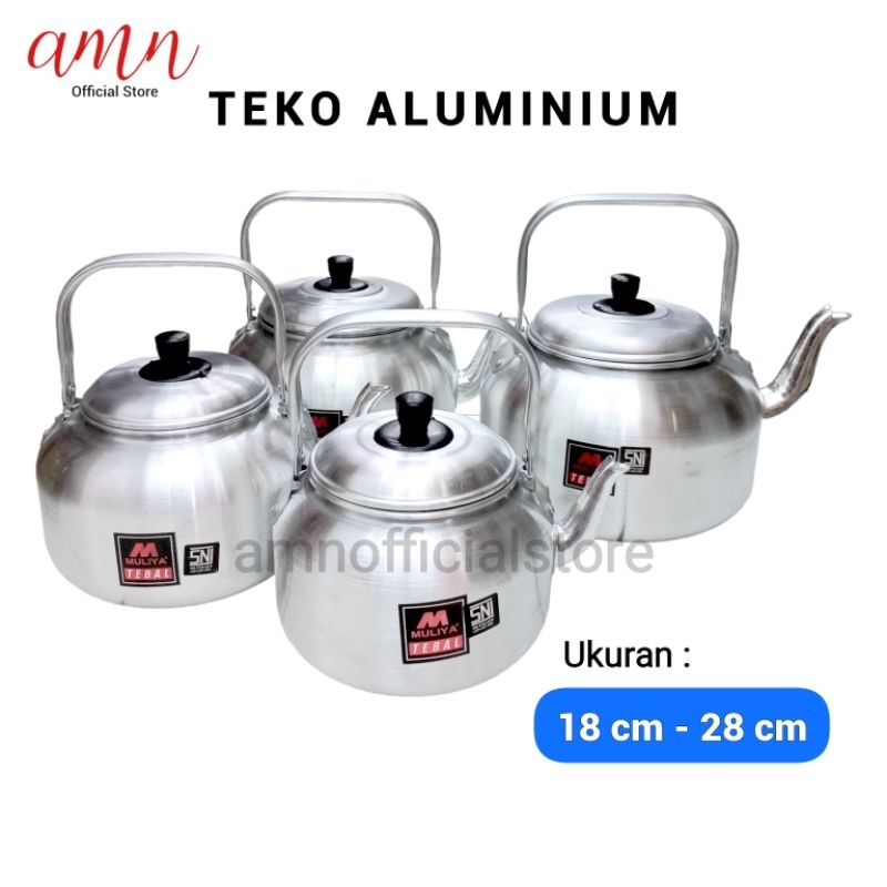 Teko Cor Alumunium Muliya Tebal / Ketel / Ceret Masak Air 18/ 20/ 22/ 24/ 26/ 28