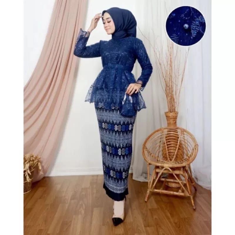 Atasan kebaya cantika modern/kebaya pesta wisuda kondangan dan lamaran bahan tille warna sage gold a