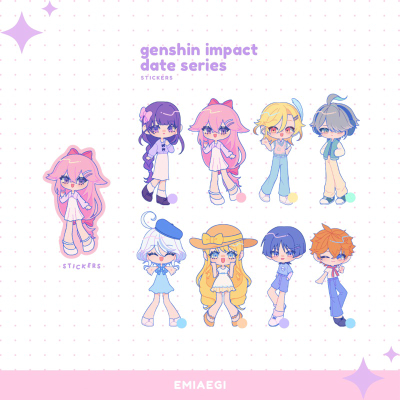 

[emiaegi] Genshin Impact Die Cut Stickers (Date Series)