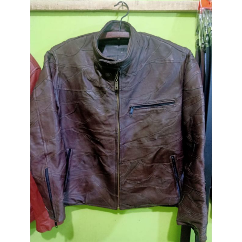 jaket kulit domba asli model sambungan