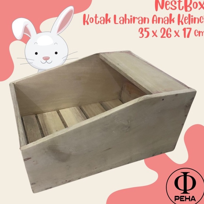Rabbit Nest Box Kotak Lahiran Anak Kelinci Kayu Jati Box Bayi Kelinci