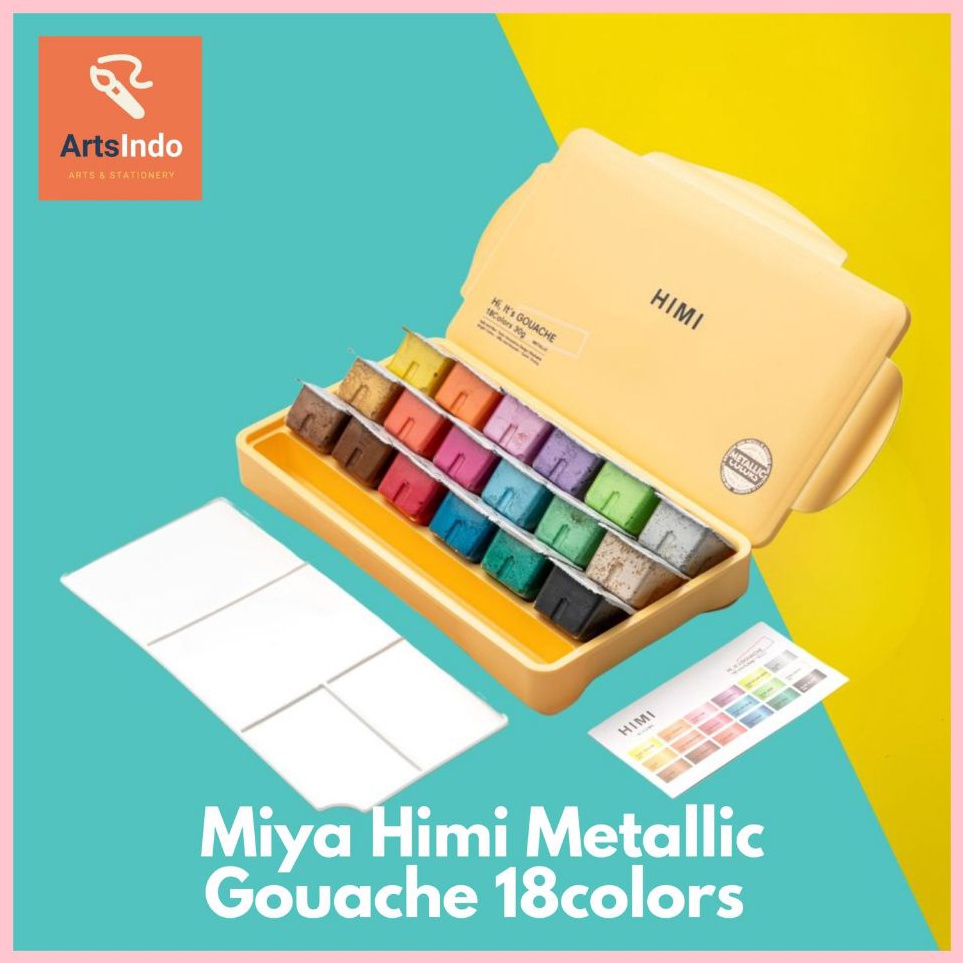 

MIYA HIMI METALLIC GOUACHE PAINT 18 COLORS 3ML ART Y1S7