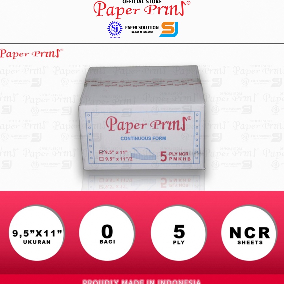 

Paperpryns Kertas Continuous Form 5PLY NCR 95 x 11 ART T4I6