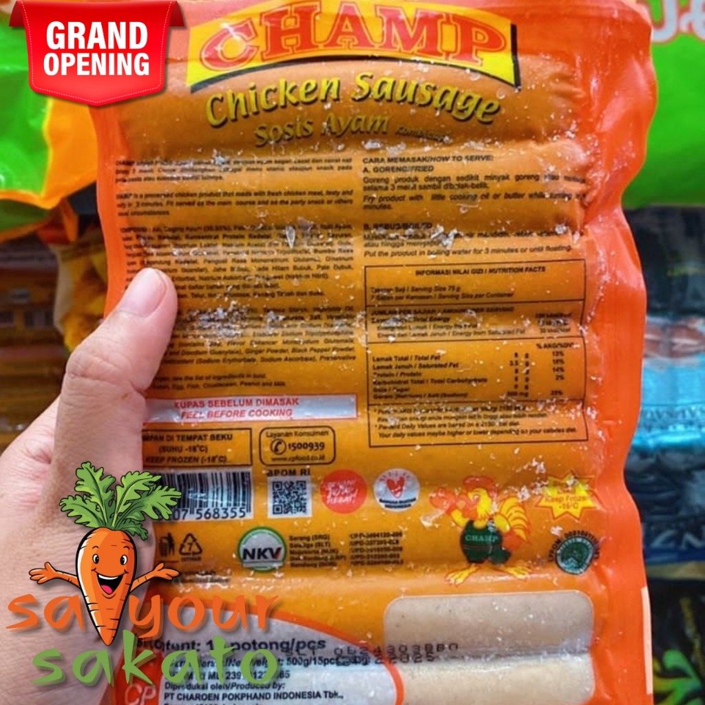 

Sosis Ayam Chiken Sausage Champ 500gr - SAiyour Sakato