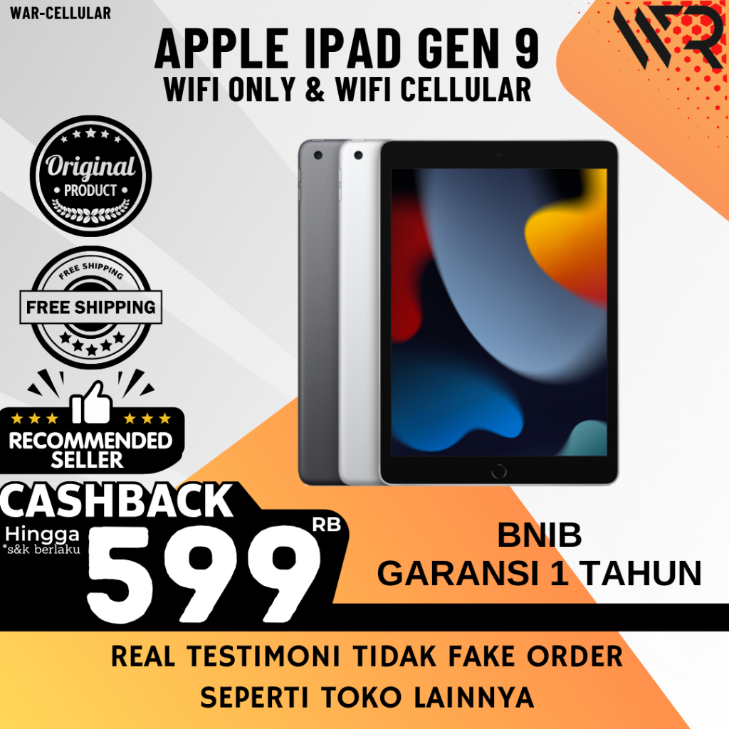 iPad 9 | Gen 9th 2021 64GB 256GB Wifi Only & Cellular Original