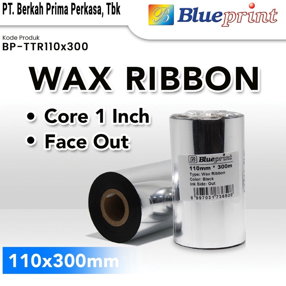 

Ribbon Wax Barcode Label 11 x 3 m BLUEPRINT Thermal Transfer Ribbon 11x3 Meter ART E4R5
