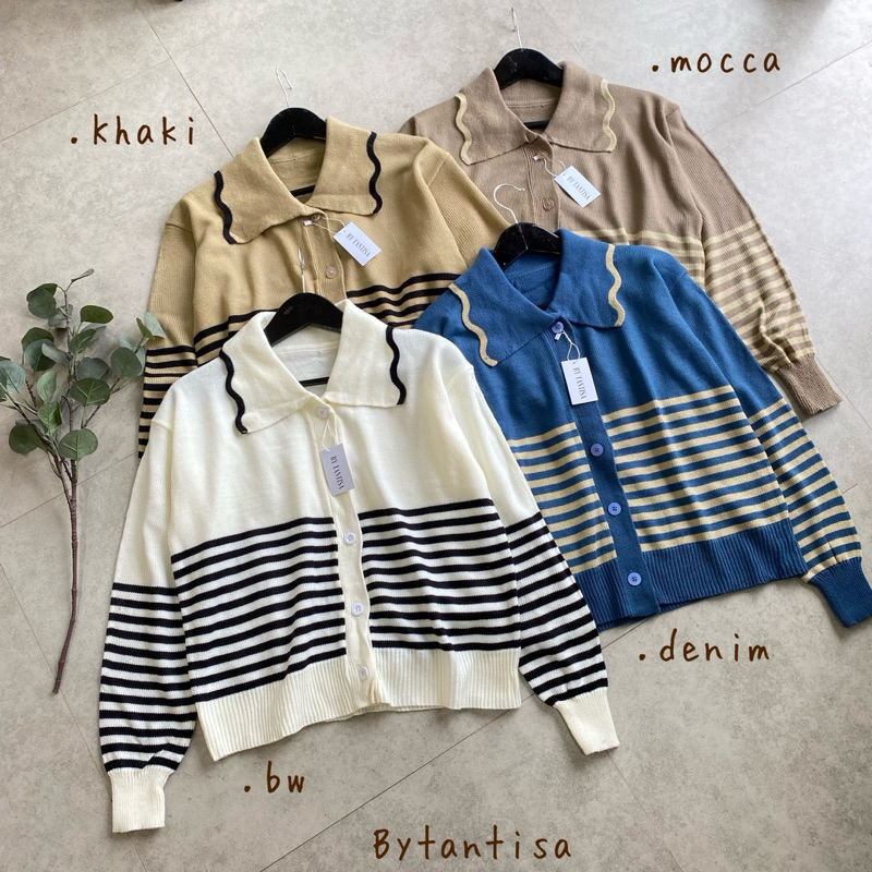Bytantisa - Cardigan Rajut Curly Hanni Kerah Lebar