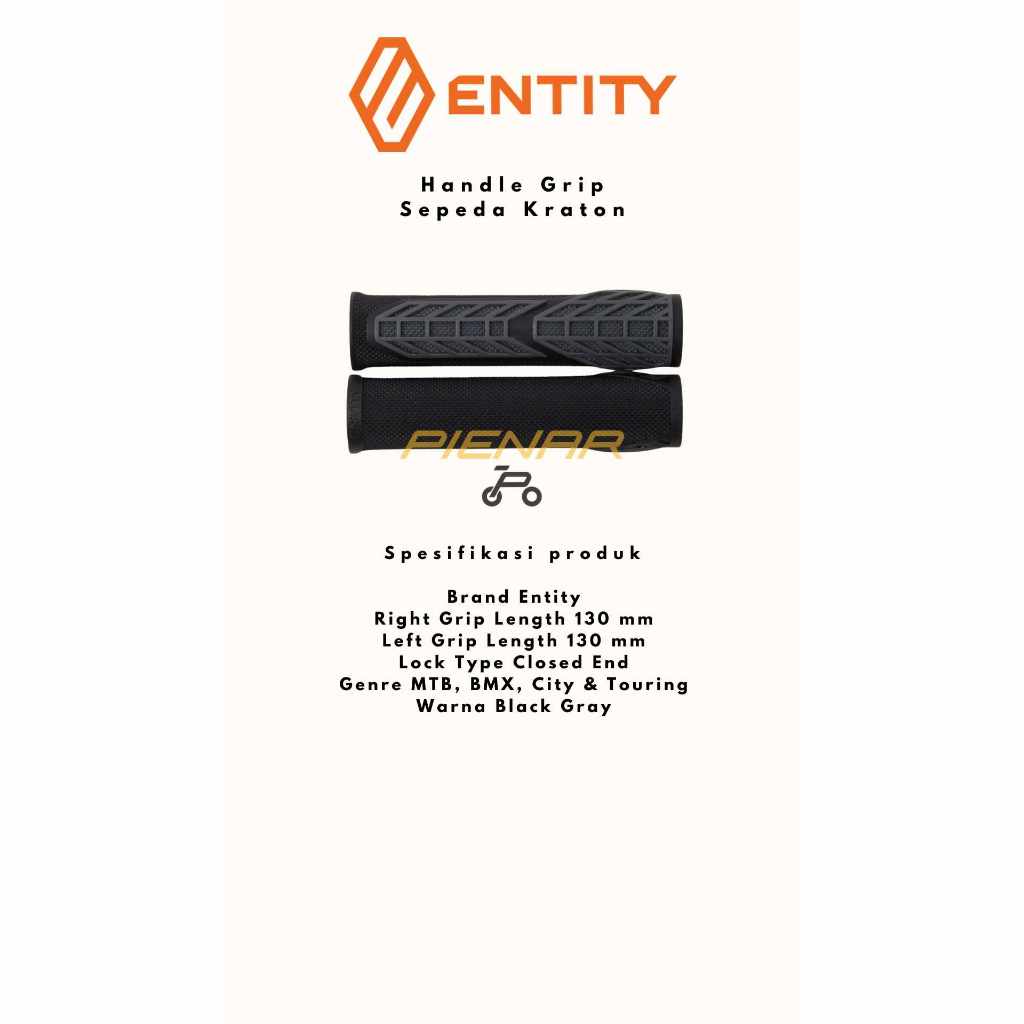 HANDLE GRIP ENTITY KRATON BLACK GREY SELOP STANG