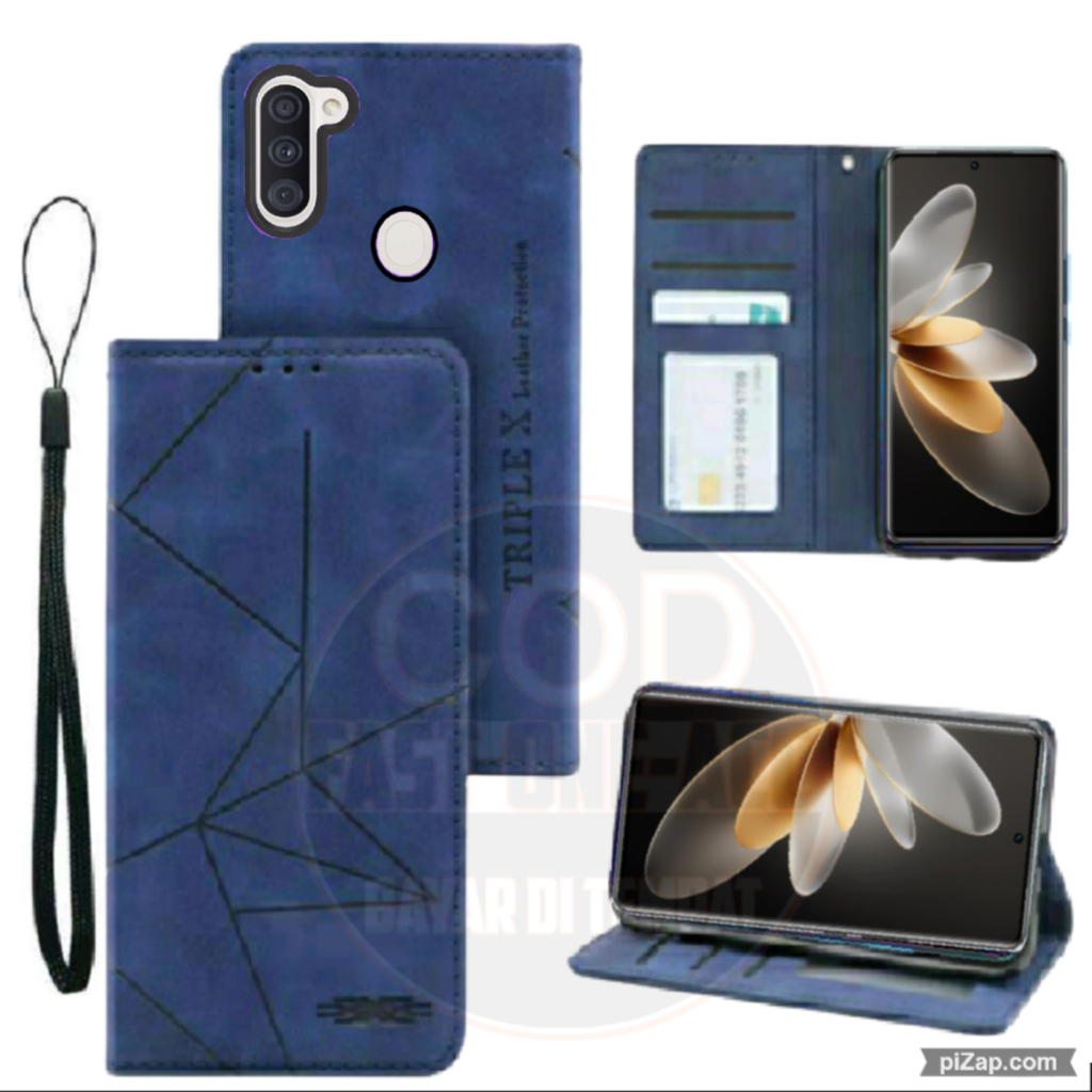 CASE HP SAMSUNG A11 / M11 - CASING DOMPET MOTIF -FLIP COVER LEATHER-SARUNG HP