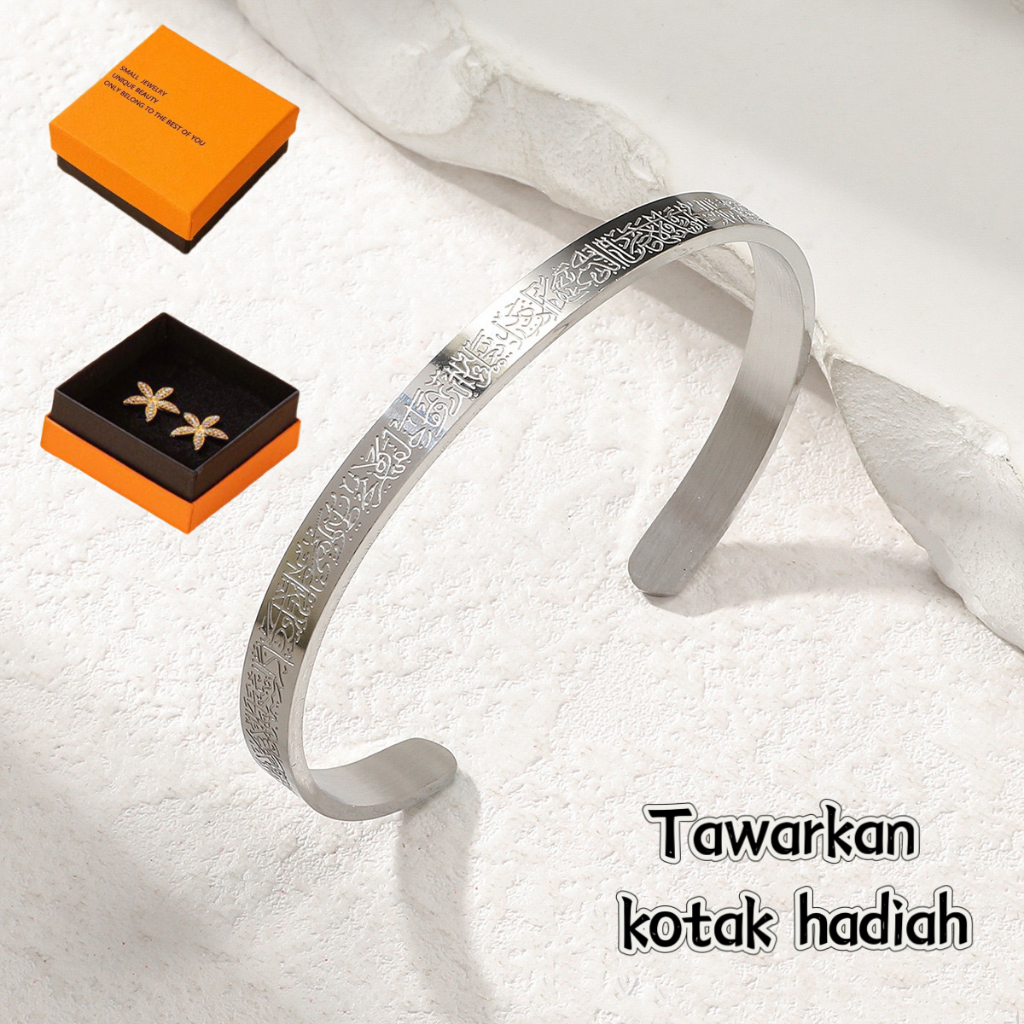 Gelang 375 Arab Wanita Nahda silver - Gelang Muslimah Anti Karat, Anti Hitam