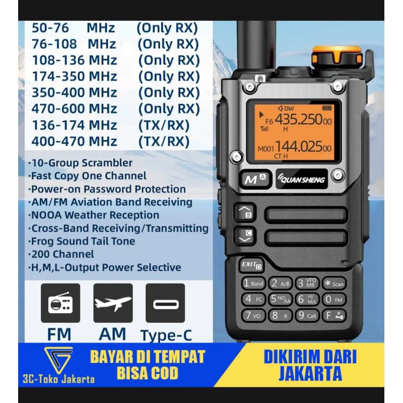 HT QUANSHENG K6 MULTI BAND UHF-VHF