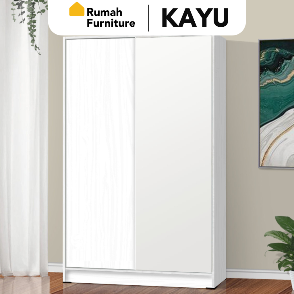 ARKANSAS Lemari Pakaian Kayu 2 Pintu Sliding / Geser Modern Minimalis