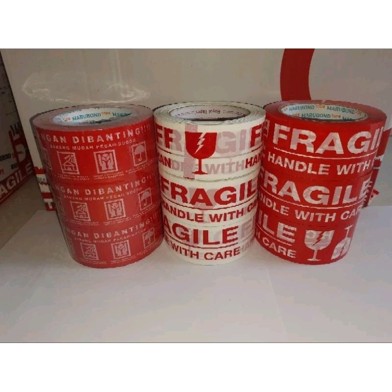 

Promo isi 3 lakban Jangan dibanting, Fragile merah, Fragile putih 48 mm x 100 yard