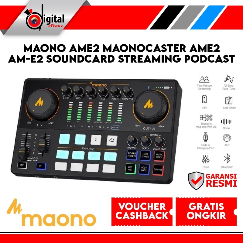 Maono AME2 Maonocaster AME2 AM-E2 Soundcard Streaming Podcast
