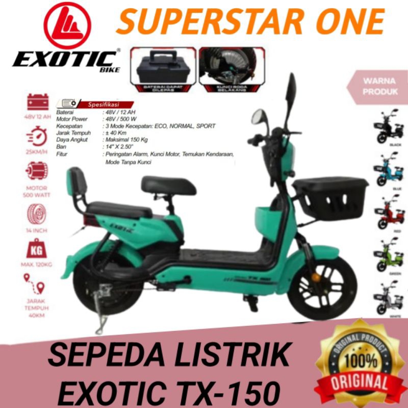 Sepeda motor listrik EXOTIC TX-150 (HIJAU)