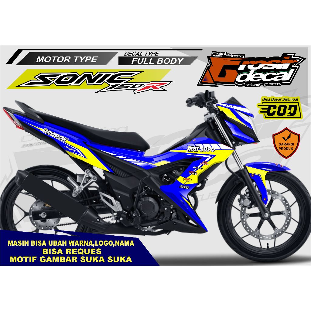 Decal Honda Sonic 150 R Full Body Free Custom