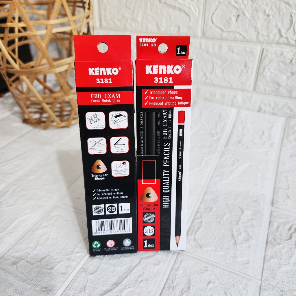 

PENCIL PENSIL 2B KENKO 3181 (12PCS) TRIANGULAR FOR EXAM / PENSIL