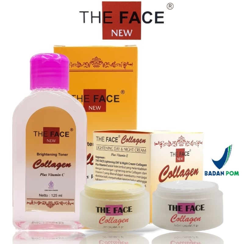 Paket Cream Dan Toner Collagen The Face Original Bpom