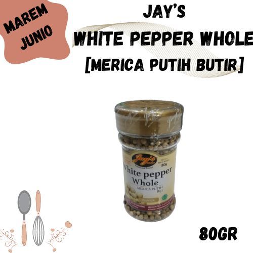 

Jays White Pepper Whole Merica Putih Butir 80 Gr