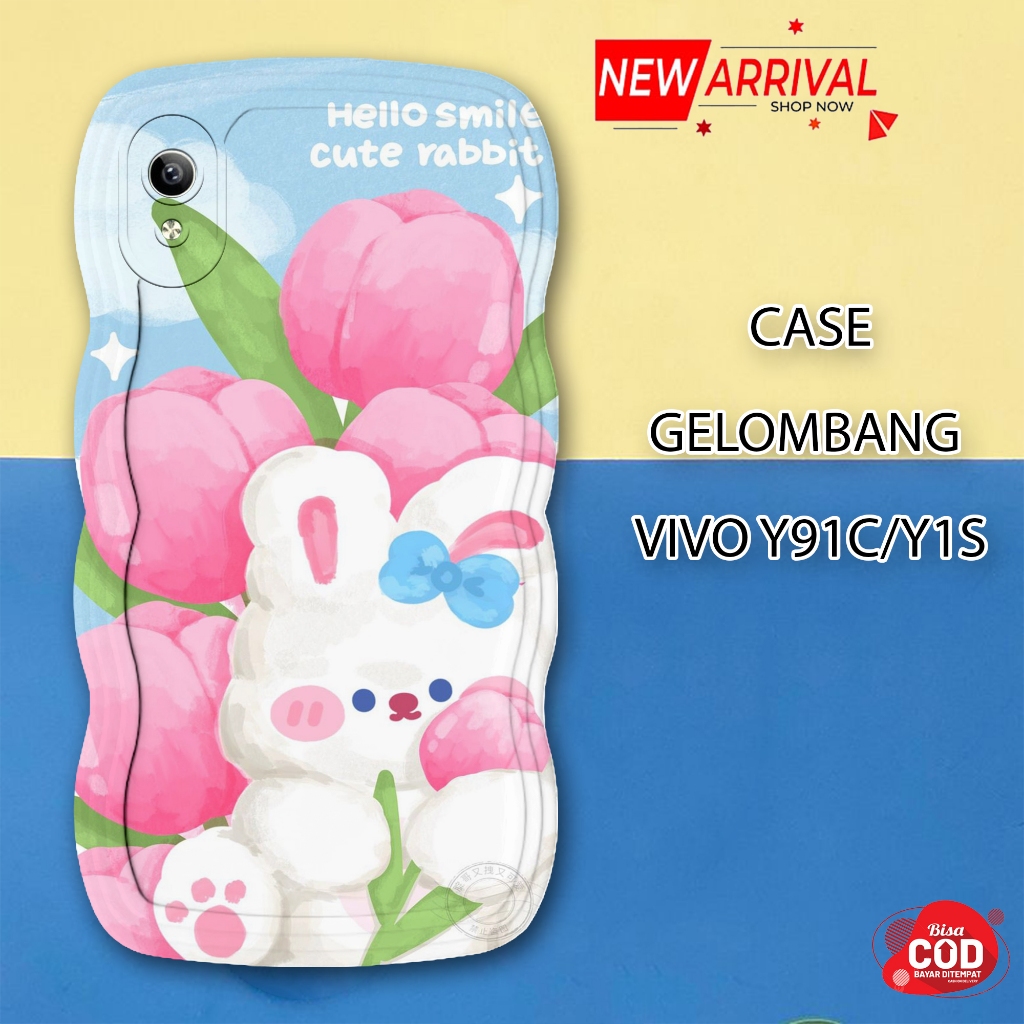 Soft Case GELOMBANG Hp VIIVO Y91C - VIVO Y1S - Case Pro Camera - Fashion Case Motif Lucu  - Casing &