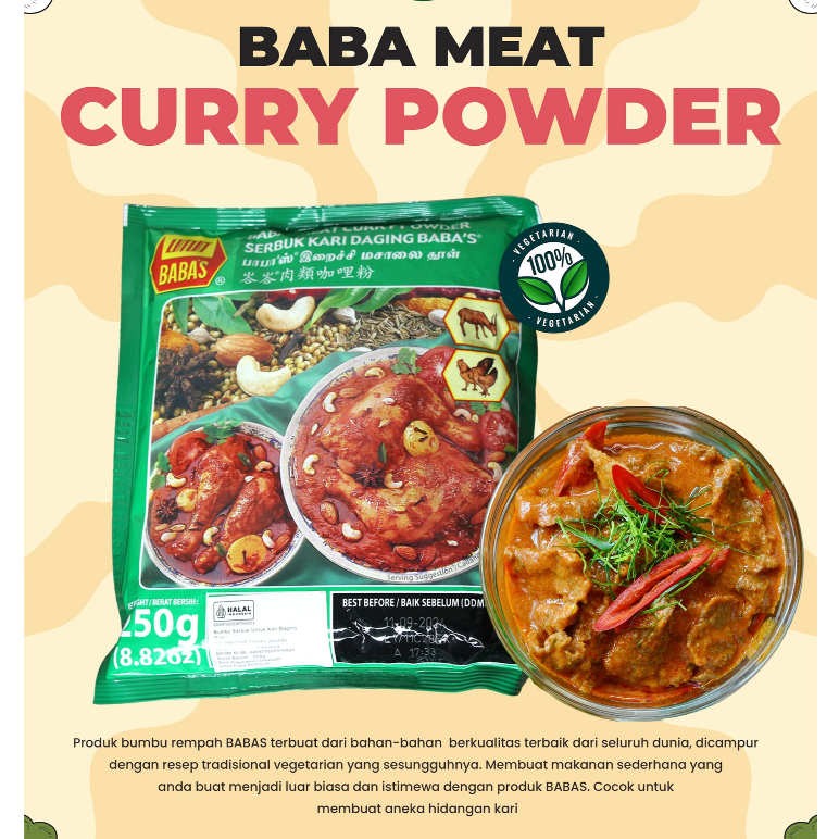 

Baba's Meat Curry Powder / Serbuk Kari Daging Baba's 250gr