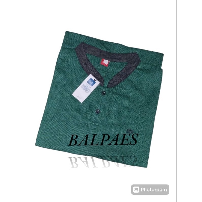 BALPAES//Kaos polo kerah Shanghai pria lengan pendek//polo shirt pria warna hijau botol//fashion pri