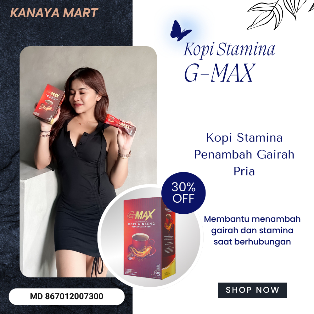 

Promo Kopi Gingseng G Max Kopi Kesehatan Meningkatkan Gairah dan Stamina Pria