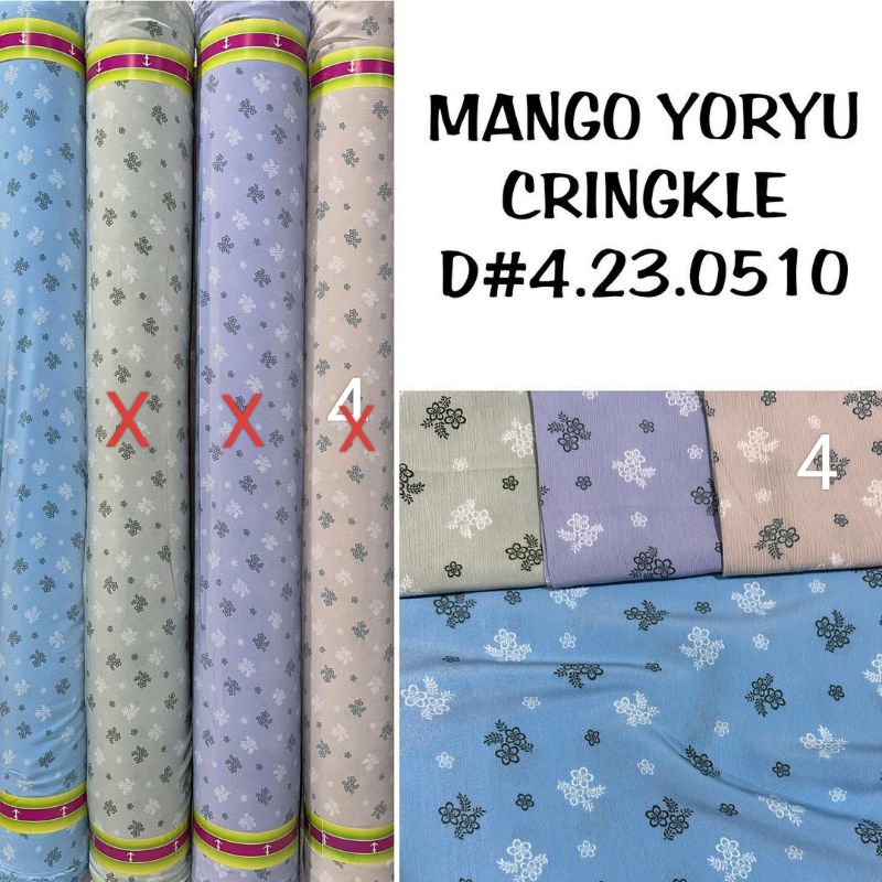 Mango Yoryu Crinkle Motif / Kain Yoryu/ Crinkle motif