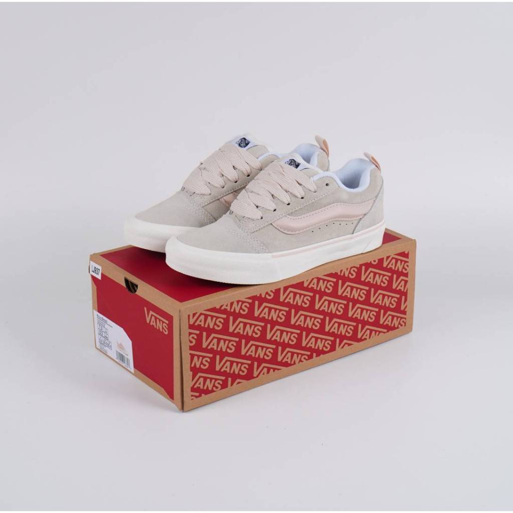 Sepatu Vans Knu Skool Sorbet Pastel Pink VN0009QCPNK Original BNIB Full Tag Barcode Bahan Leather Ku