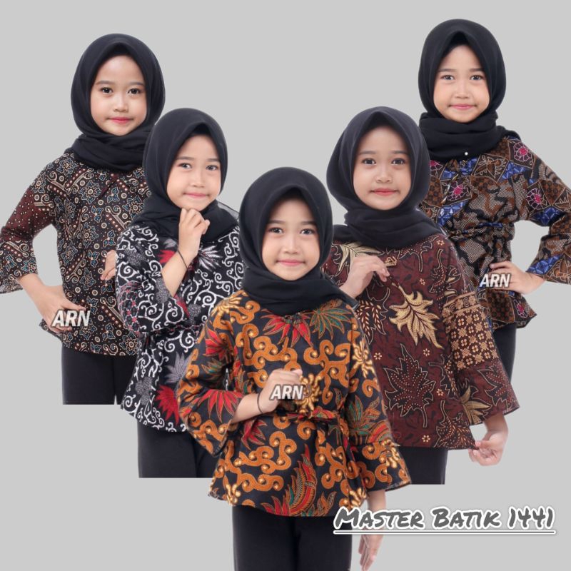 Blus Batik Anak - Baju Batik Anak Perempuan Usia 2-10 tahun - Blus Anak - Baju Batik Anak