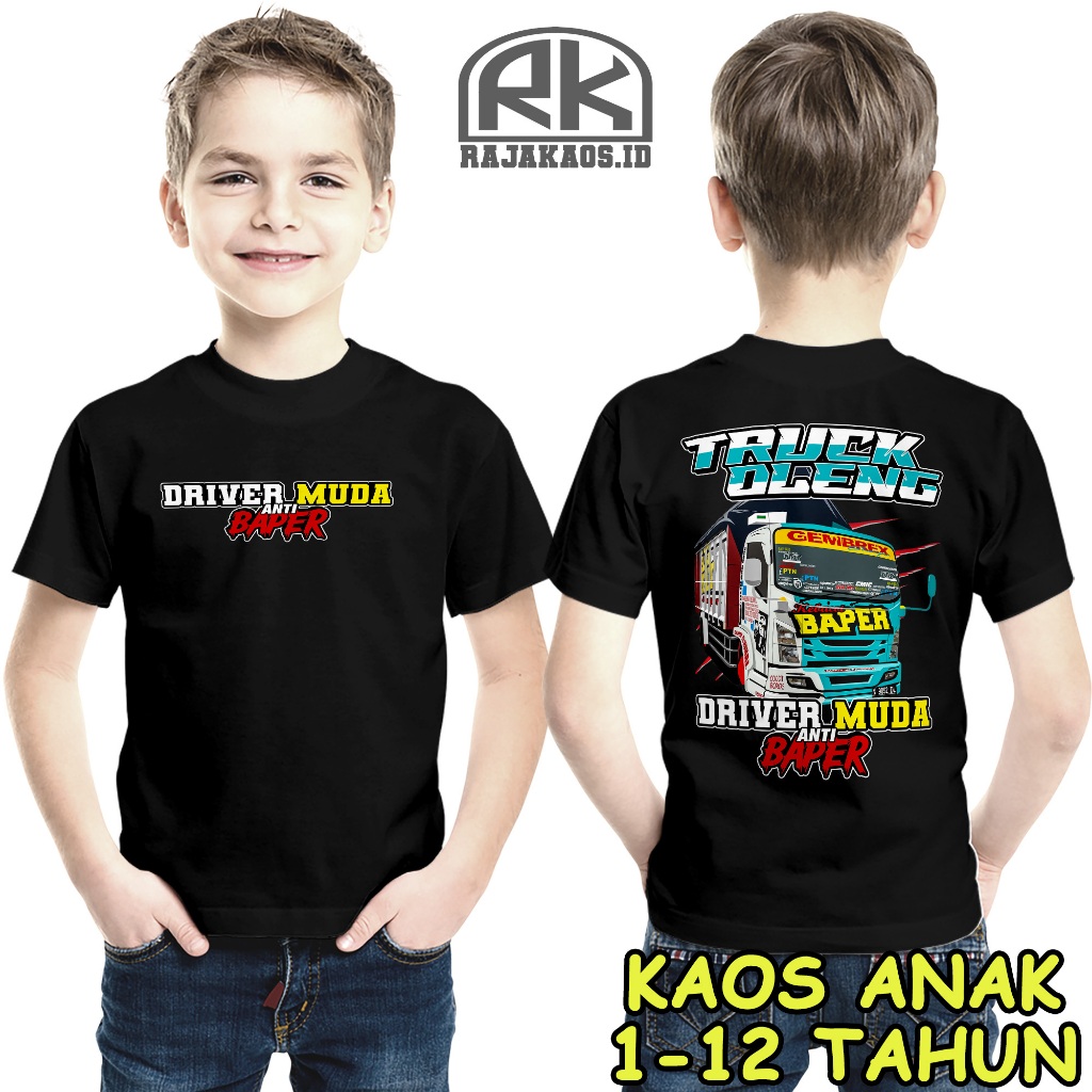 Raja KAOS ANAK TRUCK OLENG MANIA DRIVER MUDA ANTI BAPER USIA 1-12 TAHUN BAJU ANAK KAOS BUS