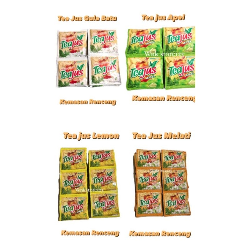 

Tea jus minuman instan kemasan 7gram 1renceng isi 10sachet