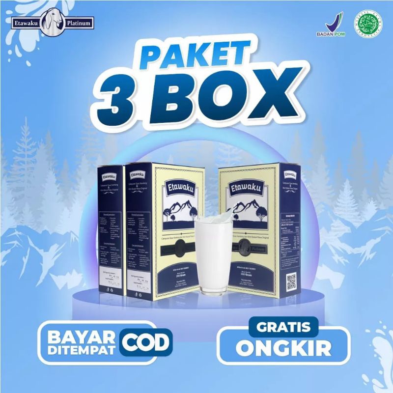 

ETAWAKU PLATINUM PAKET 3 BOX SUSU ETAWA KESEHATAN PERNAPASAN DAN PERSENDIAN