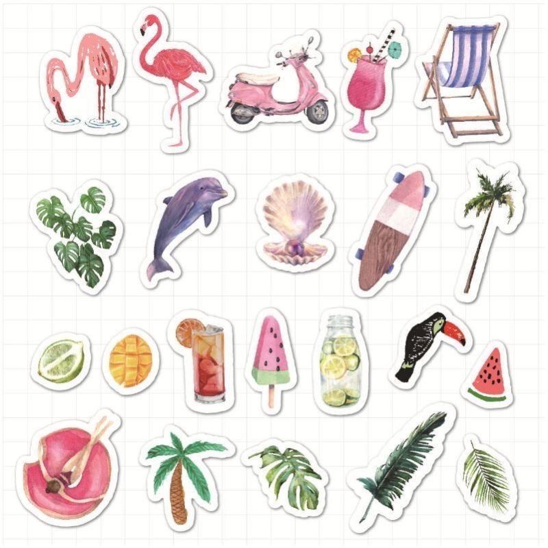 

5 pcs (5 biji) Random Shared/ Deco Sticker Journaling Scrapbooking Cute Journaling Kit