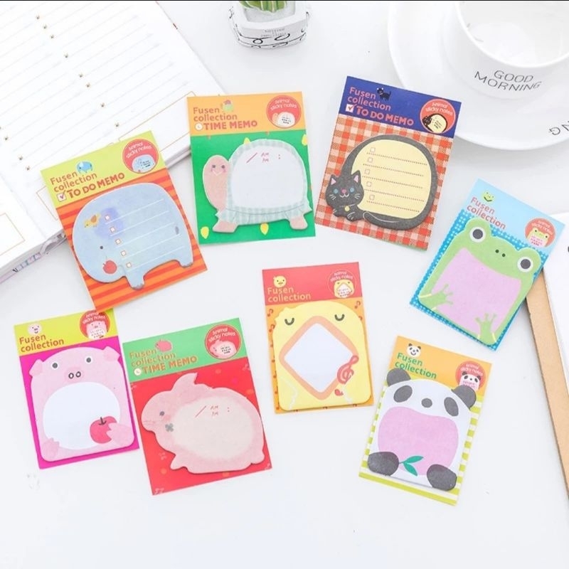 

Sticky Notes Motif HewanTempelan Kertas Catatan Memo Note Karakter Animal Mini Book Karakter Binatang Lucu